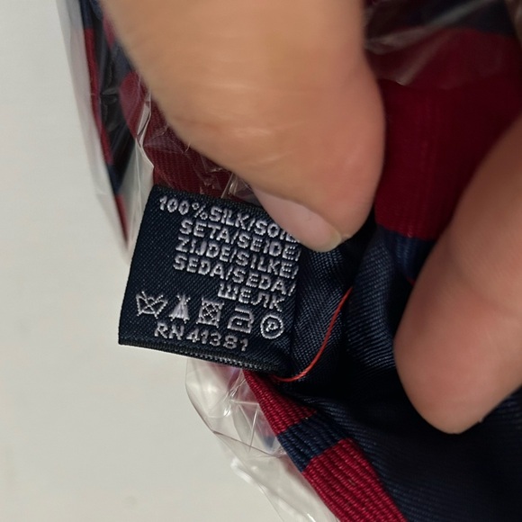 Polo by Ralph Lauren 100% Silk Red-Blue Striped 58” Men Office Career Italy Made - Picture 10 of 10